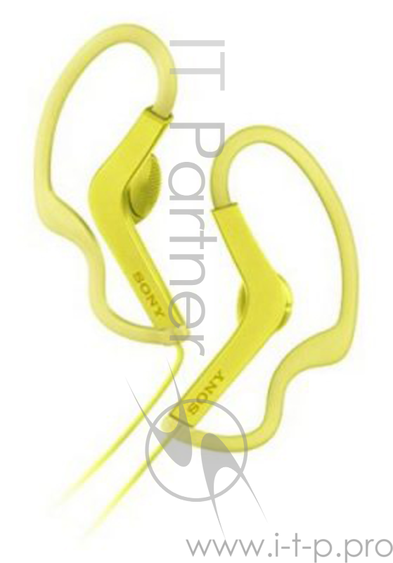 Гарнитура вкладыши Sony MDRAS210APY.E 1.2м желтый проводные (крепление за ухом)