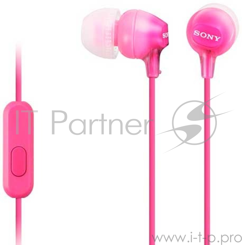 Гарнитура вкладыши Sony MDREX15APPI.CE7 1.2м розовый проводные (в ушной раковине)