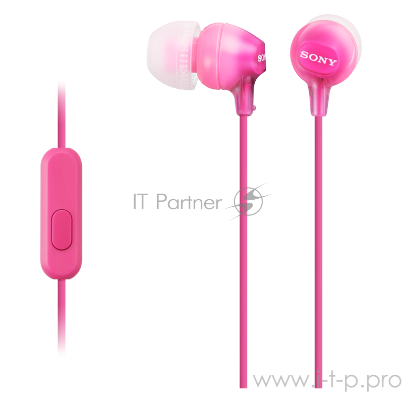 Гарнитура вкладыши Sony MDREX15APPI.CE7 1.2м розовый проводные (в ушной раковине)