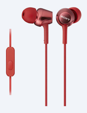 Гарнитура вкладыши Sony MDREX250APR.E 1.2м красный проводные (в ушной раковине)
