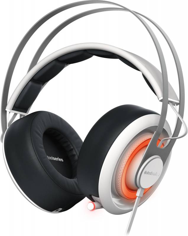 Наушники с микрофоном Steelseries Siberia 650 белый/черный 1.2м мониторы оголовье (51192)