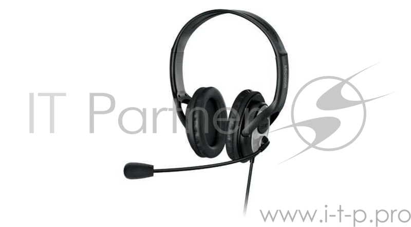 Наушники с микрофоном Microsoft LifeChat LX-3000 черный/серебристый 1.8м мониторы оголовье (JUG-0001