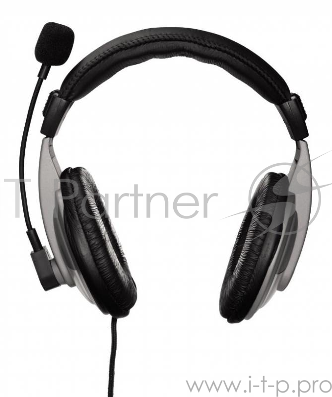 Наушники с микрофоном Hama AH-100 черный/серебристый 2м мониторы оголовье (00053994)