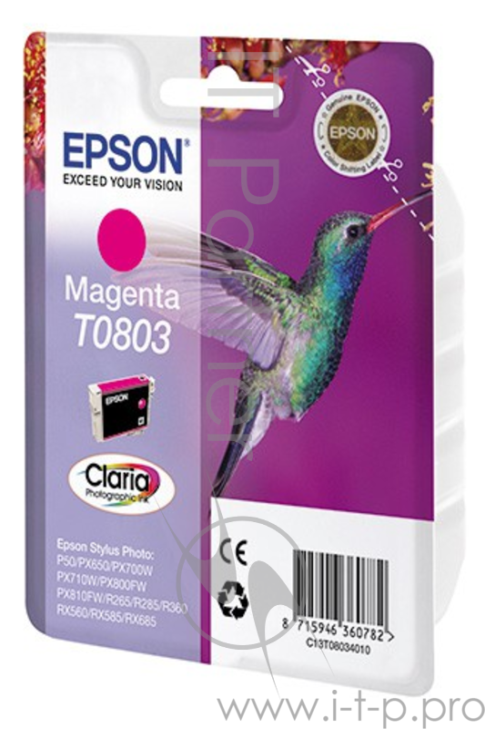 Картридж Epson Stylus Photo P50/PX660/700W/800FW/R265/RX560 (O) C13T08034011, M