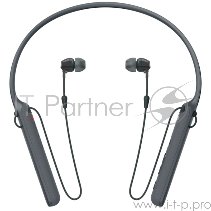 Гарнитура вкладыши Sony WI-C400 черный беспроводные bluetooth (нашейный держатель)