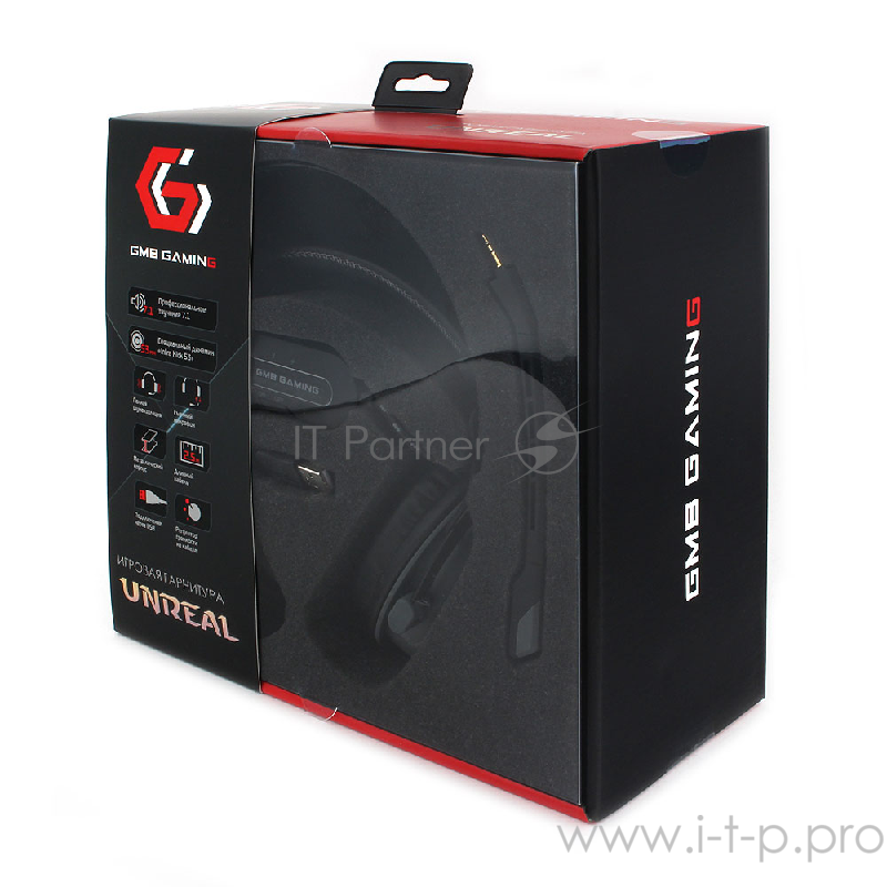 Гарнитура игровая Gembird MHS-G700U, черный, мембрана 53 мм, металический корпус, съёмный микрофон,