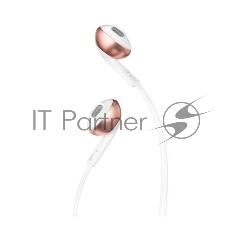 Гарнитура вкладыши JBL T205 1.2м розовое золото проводные (в ушной раковине)