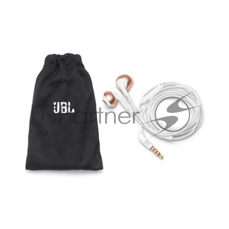 Гарнитура вкладыши JBL T205 1.2м розовое золото проводные (в ушной раковине)