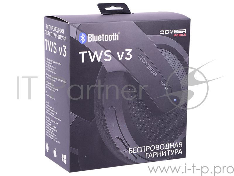 Гарнитура QCYBER QM-01-003DV01 TWS V3 Bluetooth 4.2, время работы ~ 5ч, режим ожидания ~ 160ч.