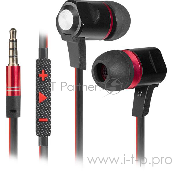 Гарнитура Redragon Aora черный + красный, кабель 1,2 м