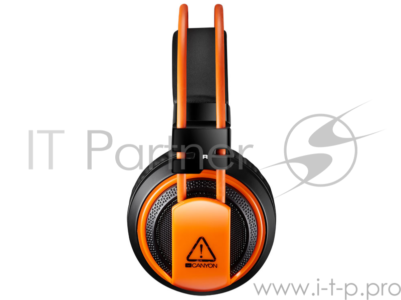Гарнитура CANYON (3.5mm jack, USB, вибрация, микрофон,регулятор громкости,2M) чёрный-оранжевый (7XC