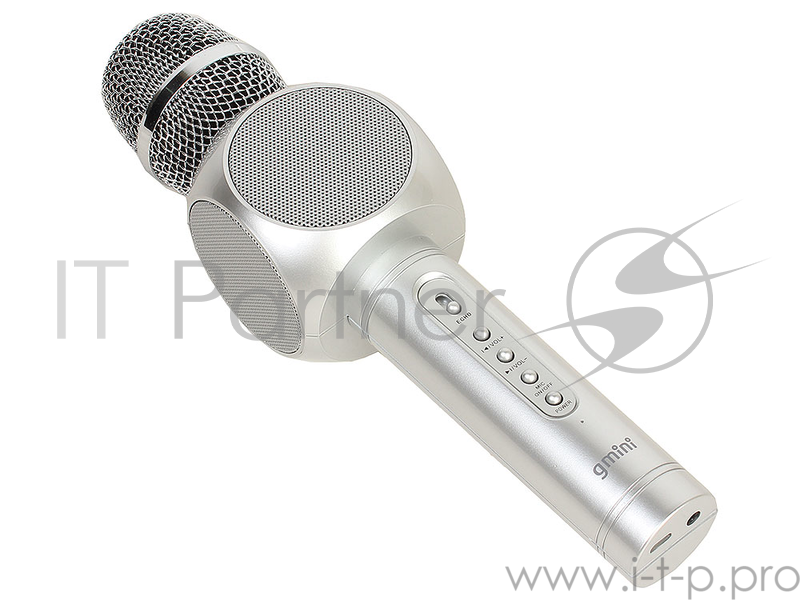 Портативный микрофон-караоке плеер Gmini GM-BTKP-03S, BT динамики 2 шт., Мощность: 5 Вт.х2, перезаря