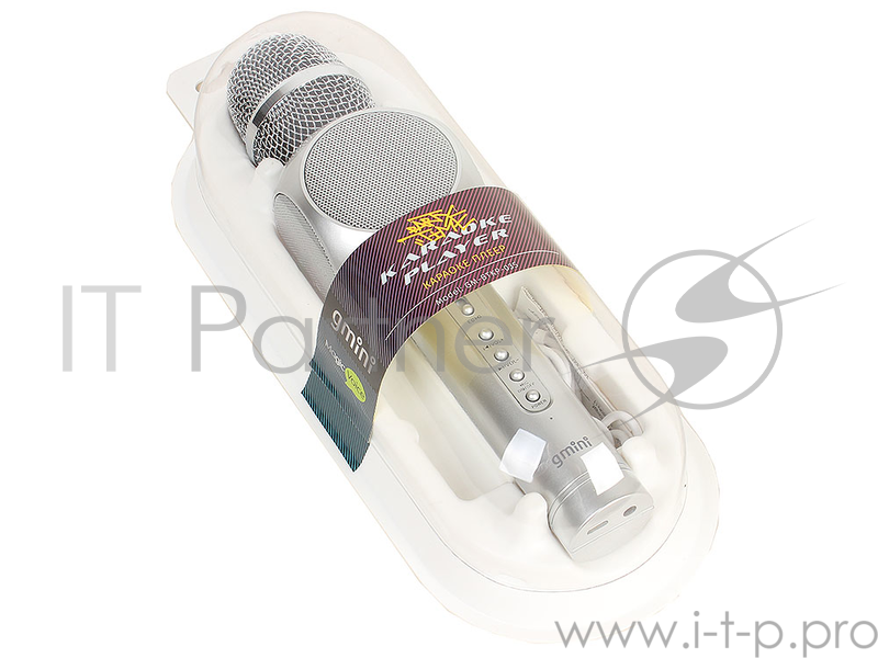 Портативный микрофон-караоке плеер Gmini GM-BTKP-03S, BT динамики 2 шт., Мощность: 5 Вт.х2, перезаря