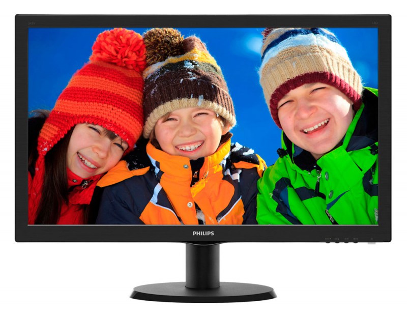 Монитор Philips 23.6 243V5LSB (00/01) черный TN+film LED 5ms 16:9 DVI матовая 250cd 1920x1080 D-Sub