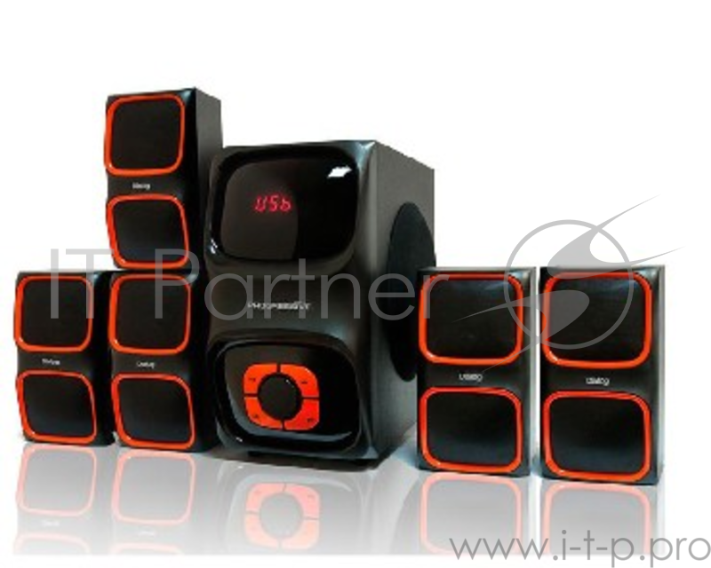 Колонки Dialog Progressive AP-555 BLACK - 5.1, 40W+5*12W RMS, USB+SD reader