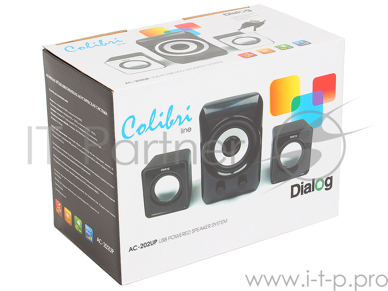Колонки Dialog Colibri AC-202UP Black-White 2.1, 11W RMS,питание от USB
