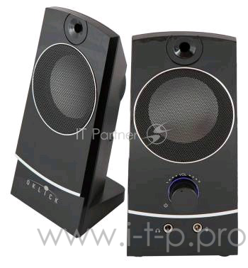 Колонки Oklick OK-118 2.0 черный 4Вт портативные