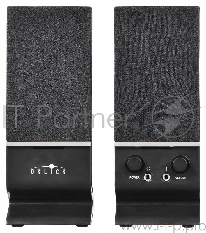 Колонки Oklick OK-115U 2.0 черный 6Вт портативные