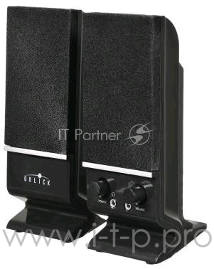 Колонки Oklick OK-115U 2.0 черный 6Вт портативные