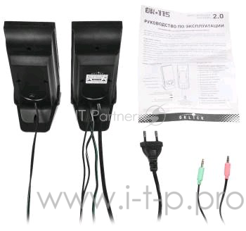Колонки Oklick OK-115U 2.0 черный 6Вт портативные