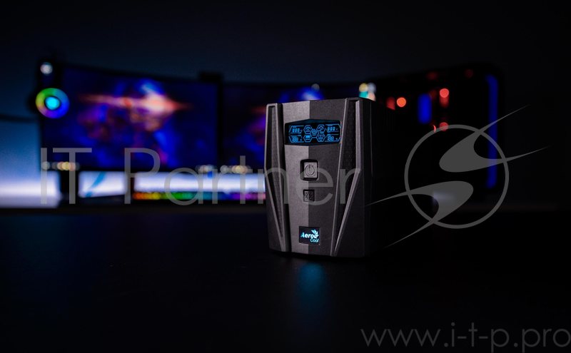 ИБП Aerocool Aero Shield C625 , 625 ВА / 360 Вт, линейно-интерактивный, 2 розетки Schuko, аккумулято