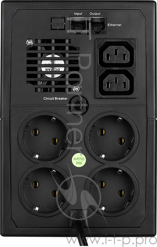 ИБП Aerocool Aero Shield C1000 , 1000 ВА / 600 Вт, линейно-интерактивный, 2 разъёма IEC, 4 розетки S