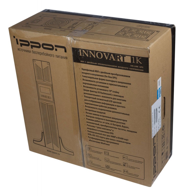 Источник бесперебойного питания Ippon Innova RT 1000 900Вт 1000ВА черный