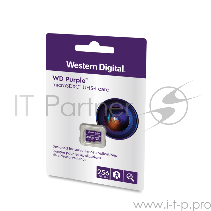 Флеш карта microSDXC 256Gb Class10 WD WDD256G1P0A Purple w/o adapter