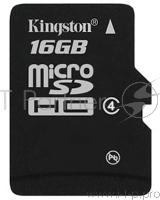 Флеш карта microSDHC 16Gb Class4 Kingston SDC4/16GBSP, без адаптера