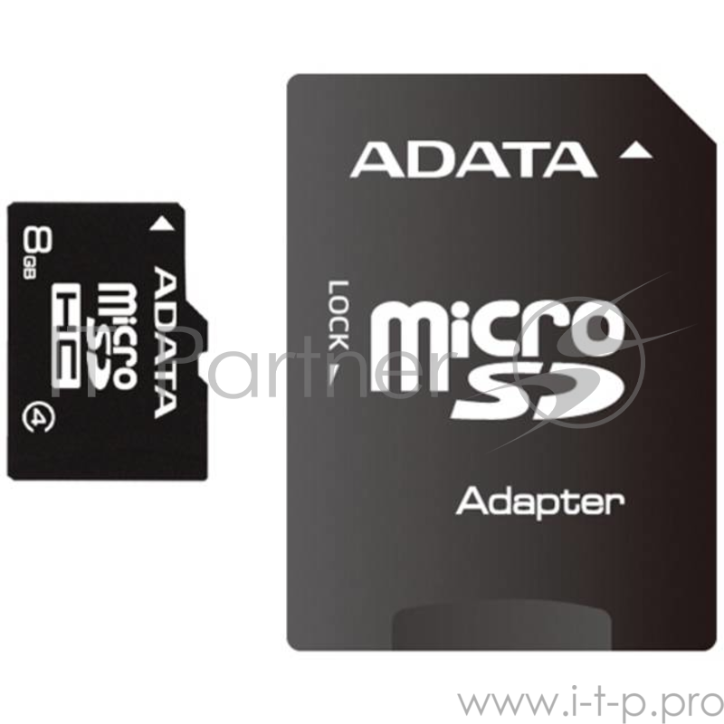 Флеш Карта MicroSD 8GB A-DATA MicroSD Class 4 (SD адаптер)