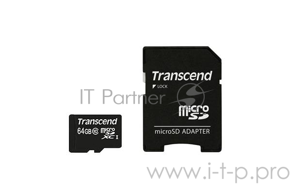 Флеш Карта MicroSD 64GB Transcend Class10 U1 UHS-I (TS64GUSD10)