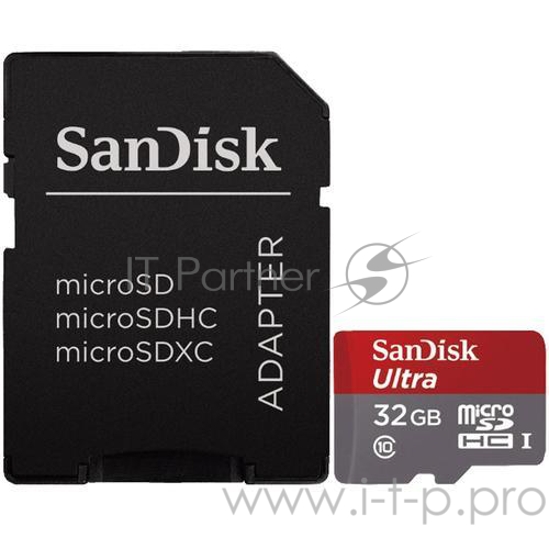 Флеш Карта MicroSD 32GB SanDisk MicroSD Class 10 Ultra Android (SD адаптер) 80MB/s - Tablet Packag