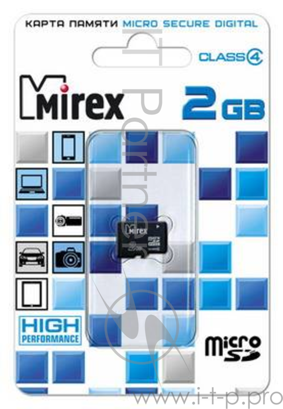 Флеш Карта MicroSD 2GB Mirex MicroSD Class 4