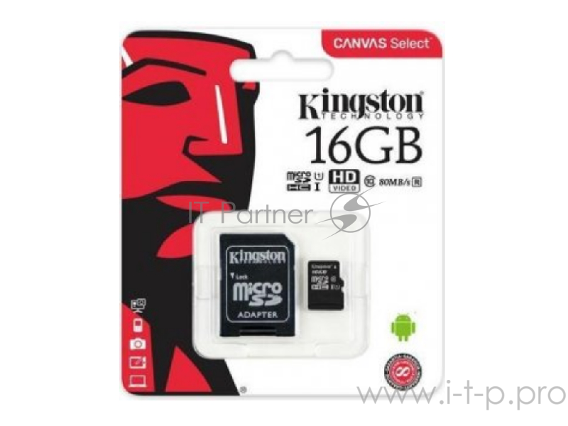 Флеш Карта MicroSD 16GB Kingston MicroSD Class 10 UHS-I Industrial Temp (SD адаптер)