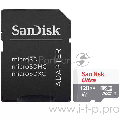 Флеш Карта MicroSD 128GB SanDisk MicroSD Class 10 Ultra Android (SD адаптер) 80MB/s - Tablet Packa