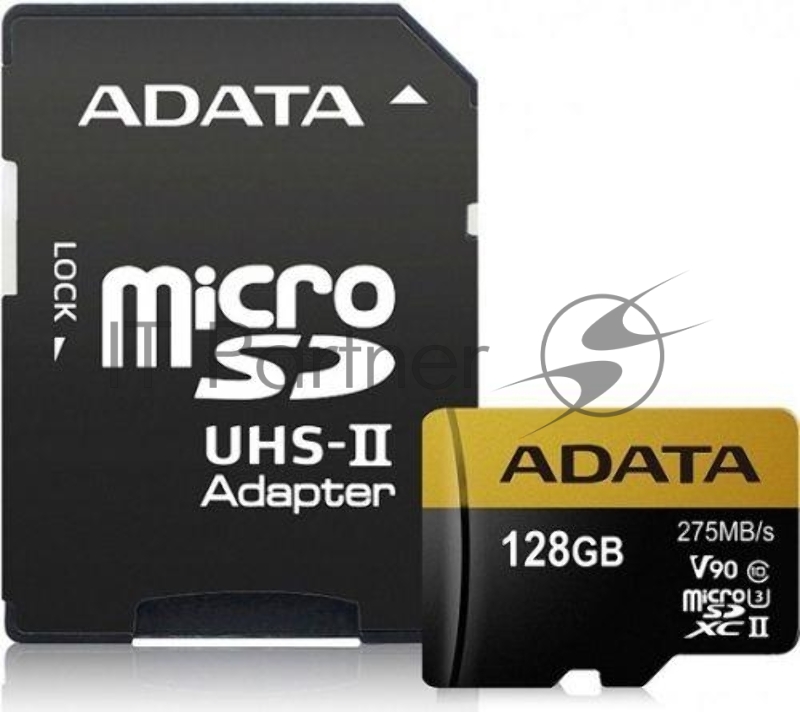 Флеш карта microSD 128GB A-DATA Premier ONE microSDXC Class 10 UHS-II U3 V90 275MB/s (SD адаптер)