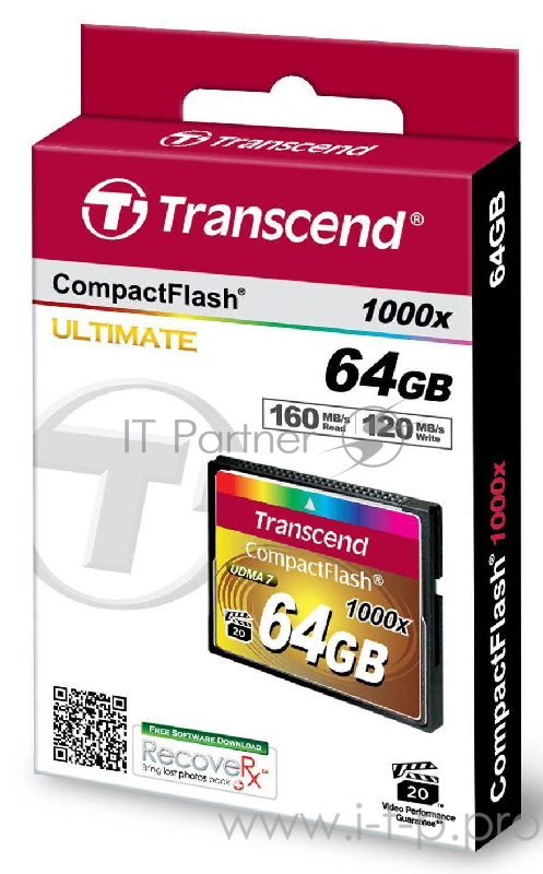 Флеш Карта CF 64GB Transcend, 1000X