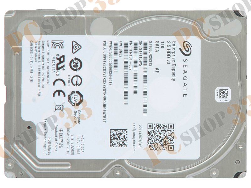Жесткий диск 1ТБ 2.5 Seagate Enterprise Capacity 2.5 HDD v3 ST1000NX0313 , 7200об./мин., 128МБ (SATA III)