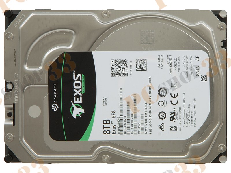 Жесткий диск 8ТБ Seagate Exos 5E8 ST8000AS0003, 5400об./мин., 256МБ (SATA III)