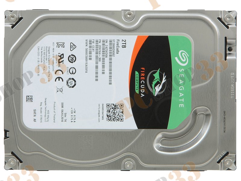 Гибридный диск 2ТБ Seagate FireCuda ST2000DX002, 64МБ, 8ГБ flash (SATA III) 3.5