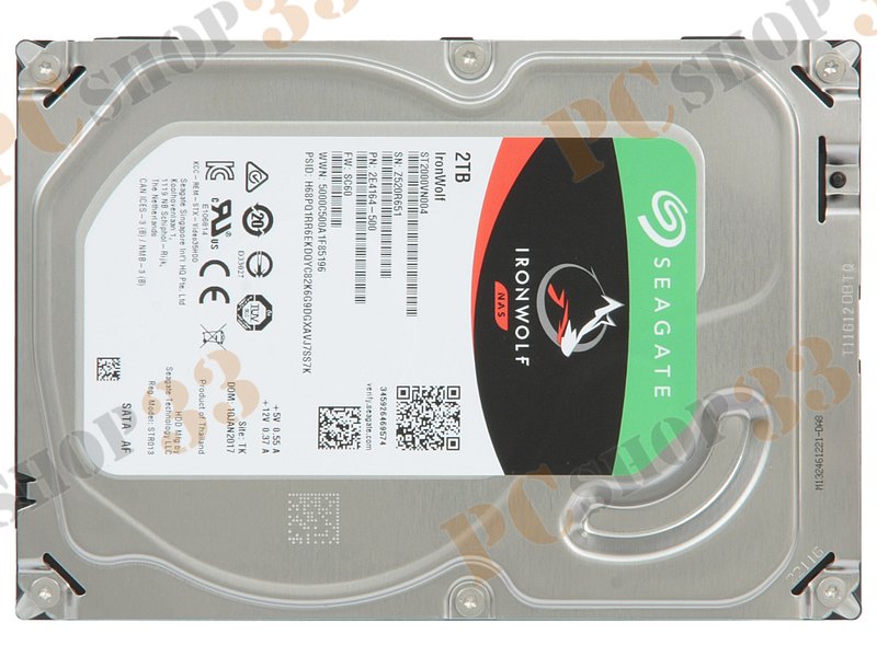 Жесткий диск 2ТБ Seagate IronWolf NAS ST2000VN004, 5900об./мин., 64МБ (SATA III), 3.5