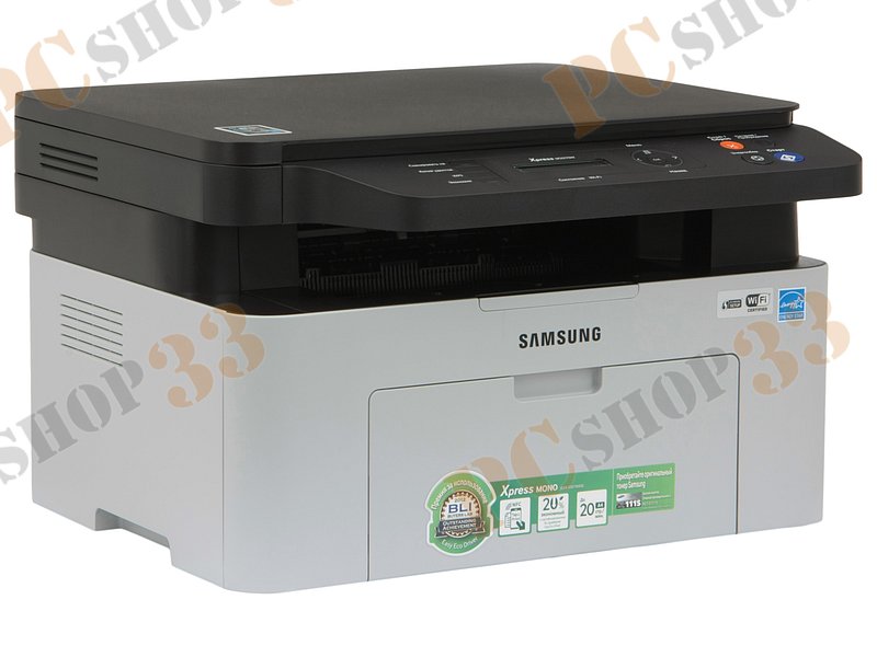 МФУ Samsung Xpress M2070W FEV, A4, лазерный, принтер + сканер + копир, ЖК, серо-черный (USB2.0, WiFi)