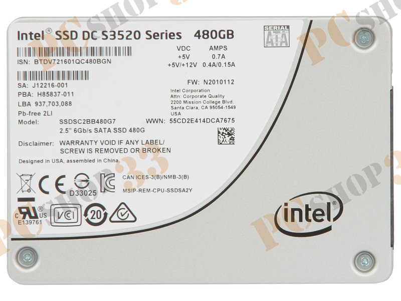 SSD диск 480ГБ 2.5 Intel DC S3520 SSDSC2BB480G701 (SATA III)