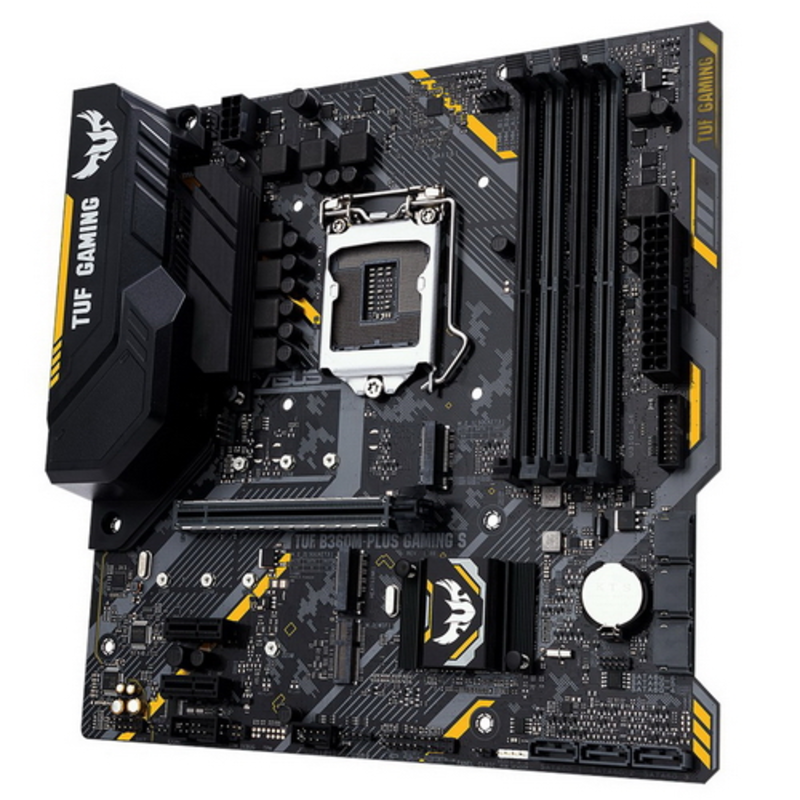 Мат. плата Socket1151 ASUS TUF B360M-PLUS GAMING S (iB360, 4xDDR4, M.2, SATA III, PCI-E, DVI, HDMI, 1Гбит LAN, USB3.1, mATX)