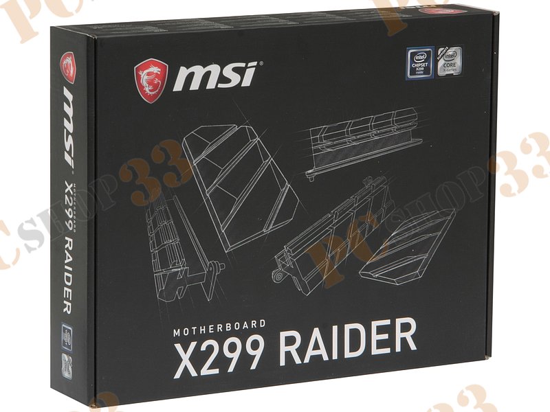 Мат. плата Socket2066 MSI X299 RAIDER (iX299, 8xDDR4, M.2, U.2, SATA III, RAID, 4xPCI-E, 1Гбит LAN, USB3.1, ATX)