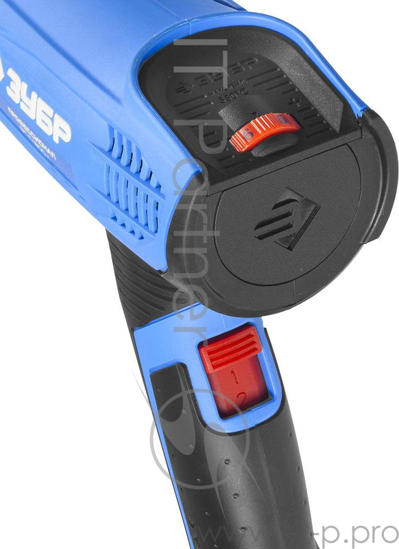 Электроинструменты ЗУБР ФТ-П1800 фен технический (строительный) { керам. изолятор, электр. регул. темп-ры, 2 режима: 80-550град, 350/550 л/мин, 1800Вт }