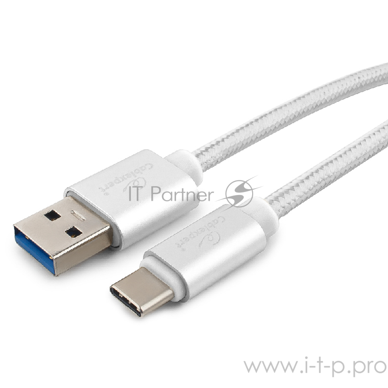 Кабель Cablexpert Кабель USB 3.0 CC-P-USBC03S-1.8M AM/Type-C, серия Platinum, длина 1.8м, серебро, блистер