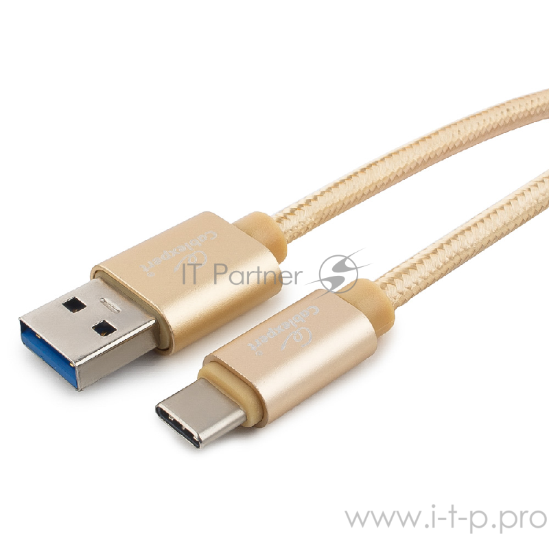 Кабель Cablexpert Кабель USB 3.0 CC-P-USBC03Gd-1M AM/Type-C, серия Platinum, длина 1м, золотой, блистер