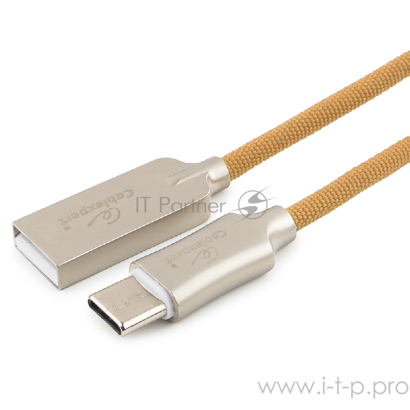 Кабель Cablexpert Кабель USB 2.0 CC-P-USBC02Gd-1M AM/Type-C, серия Platinum, длина 1м, золотой, блистер
