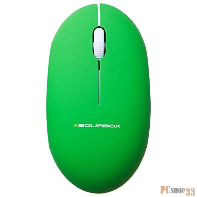 Мыши SolarBox X06 Green USB Travel Optical Mouse, 1000DPI, ноутбучная, убирающийся кабель, прорезиненная поверхность